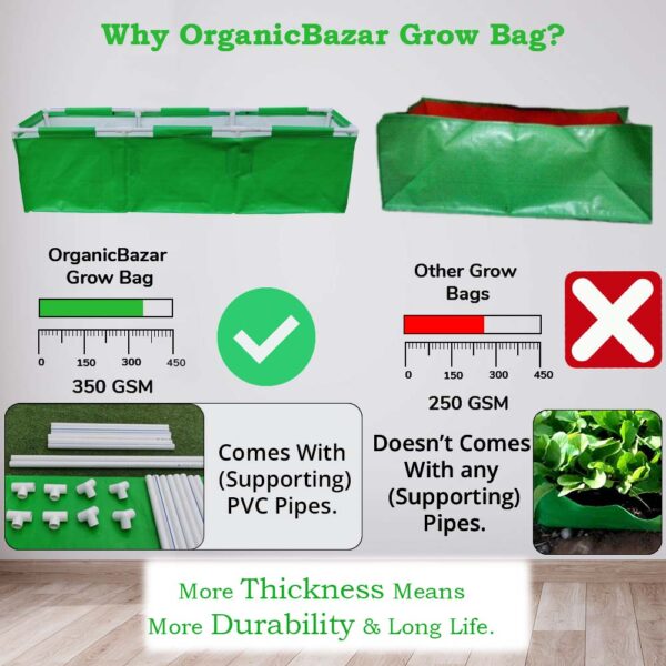 Rectangle grow bag 60x12x12 comparison